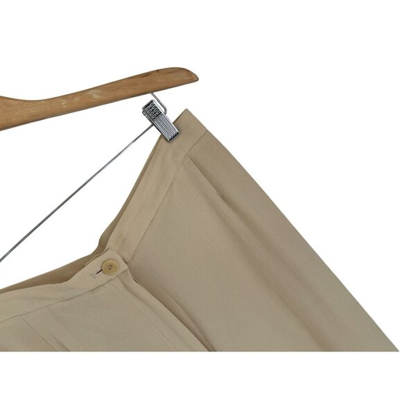 Emanuel Ungaro Beige Pleated Pants Womens Size 10 Lightweight Polyester Fabric - Picture 3 of 6